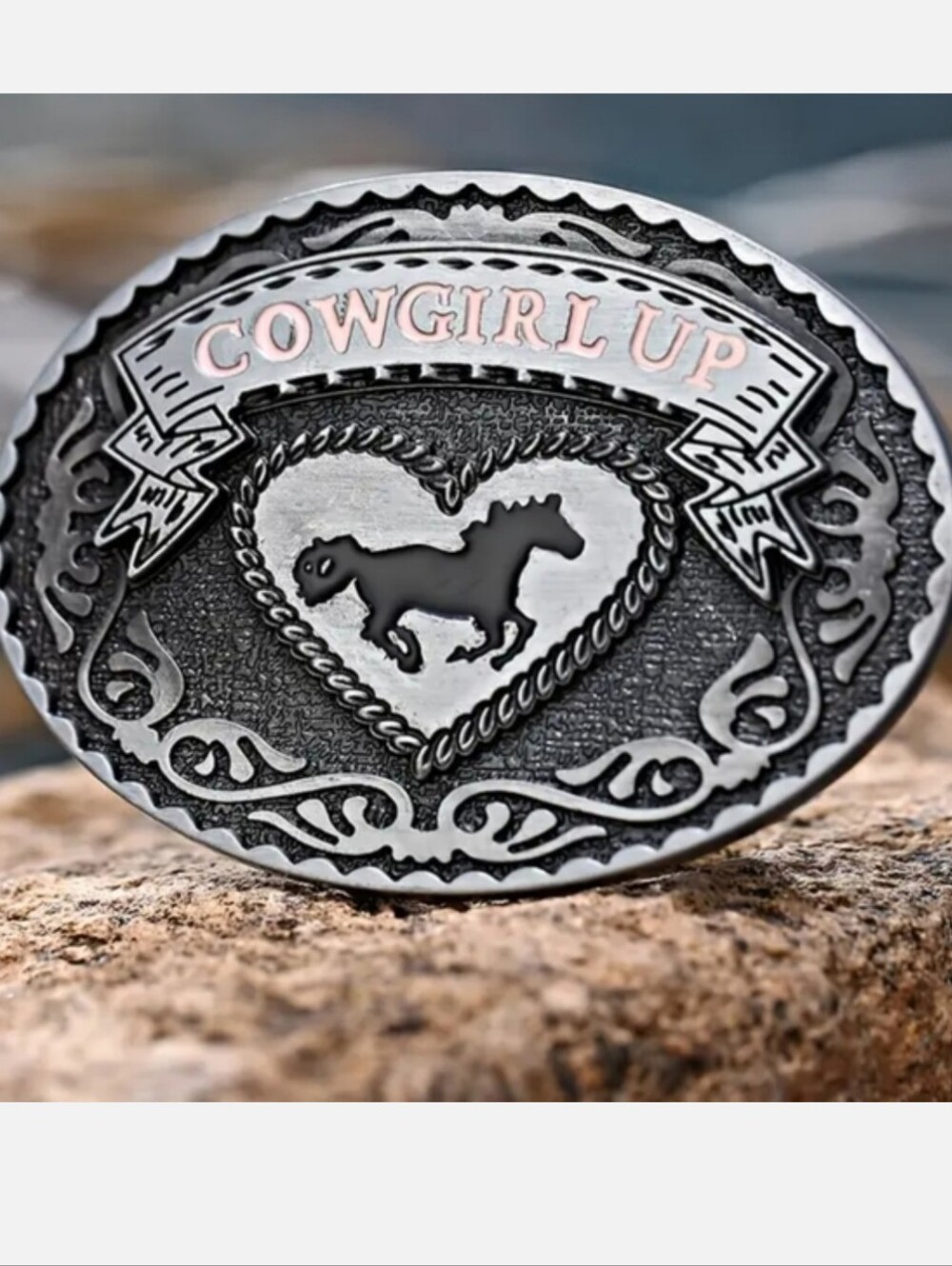 women's country cowgirl up western Metal belt buckle